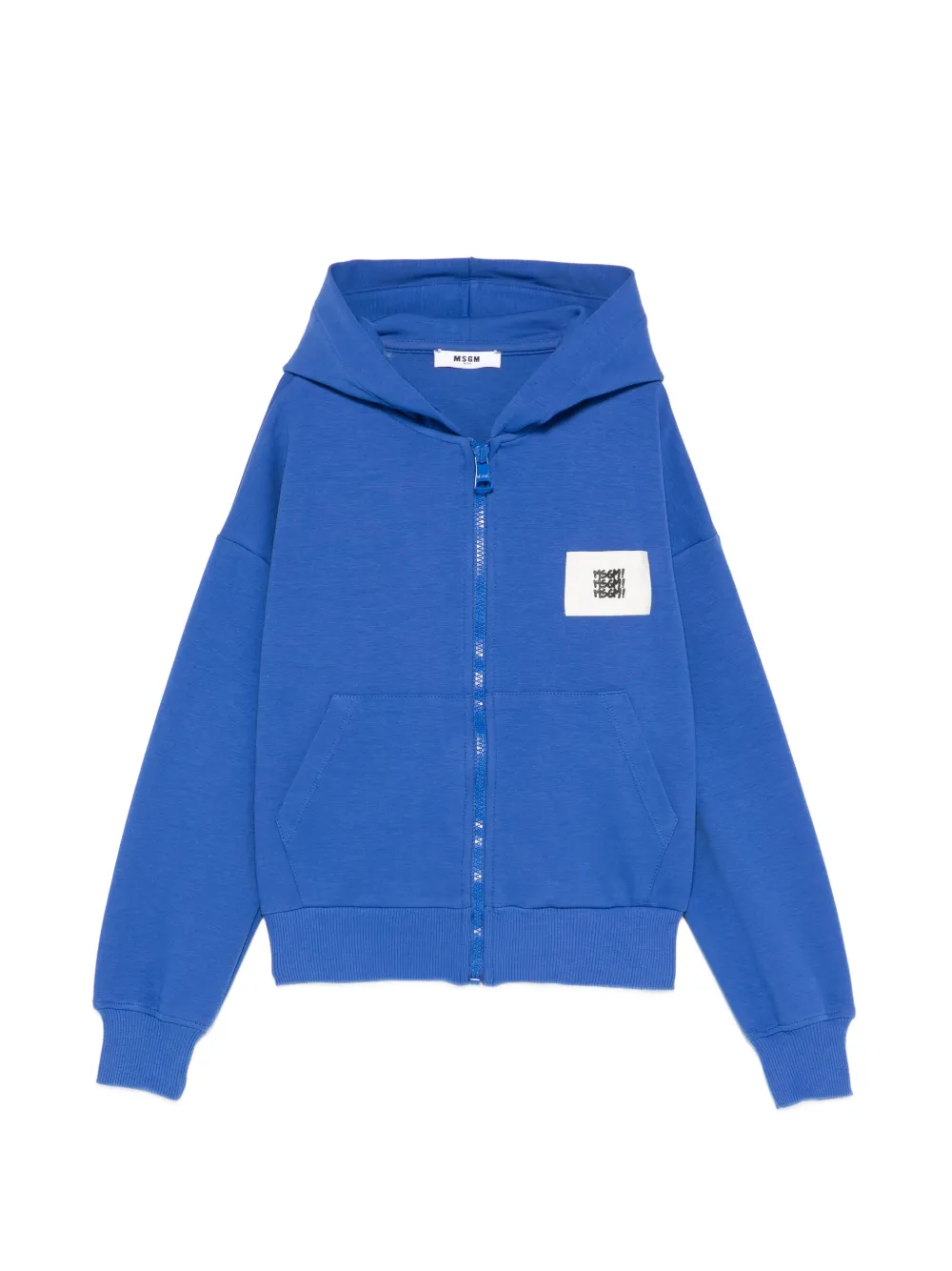 MSGM Kids zip hooded sweatshirt - Blu