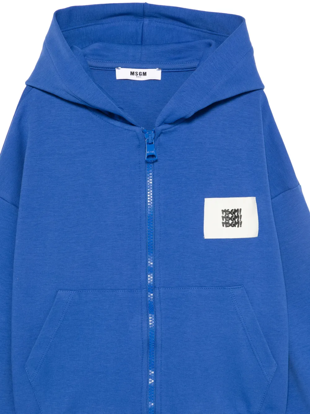 MSGM Kids Sweater met rits en capuchon Blauw