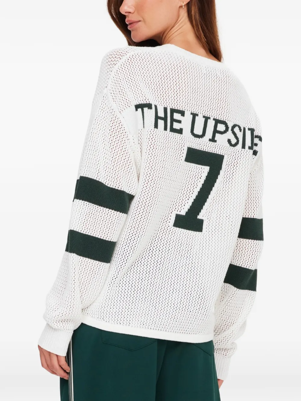 The Upside Trui met gestreept detail Wit