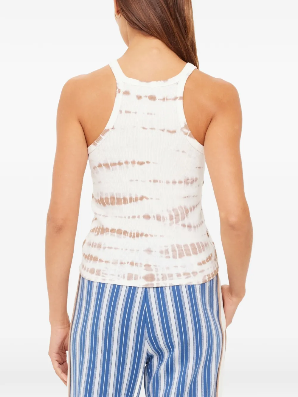 The Upside Ayla Asher geribbelde tanktop met tie-dye print Beige