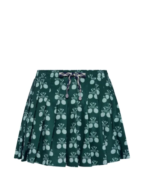 The Upside racquet-patterned pleated miniskirt