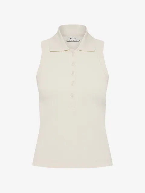 The Upside collared sleeveless polo top