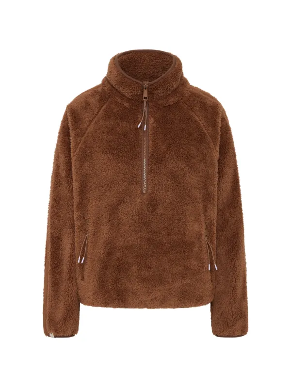 The Upside Harlow Fleece Half-zip Sweatshirt in Brown