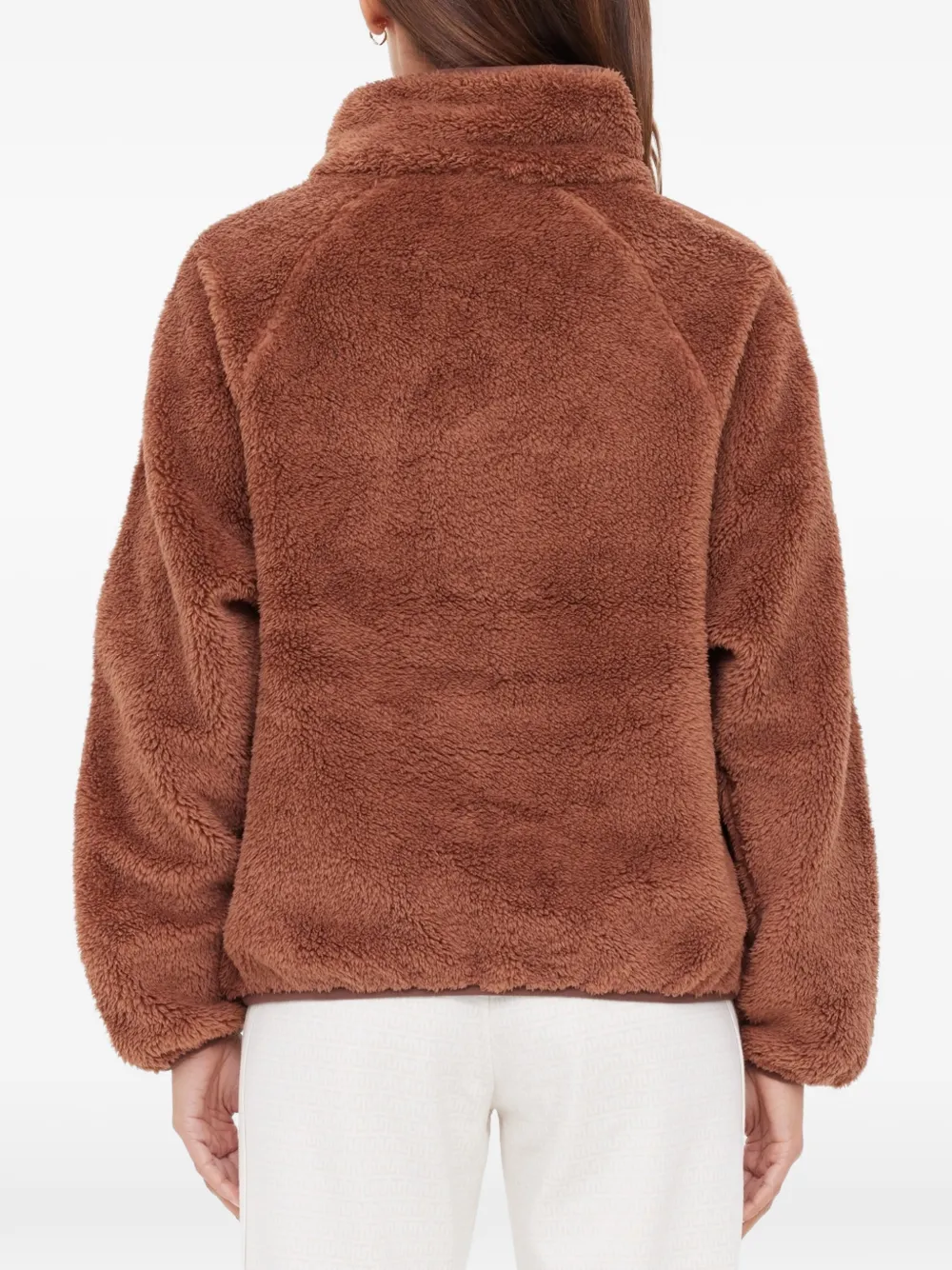 The Upside Harlow fleece sweater met halve rits Bruin