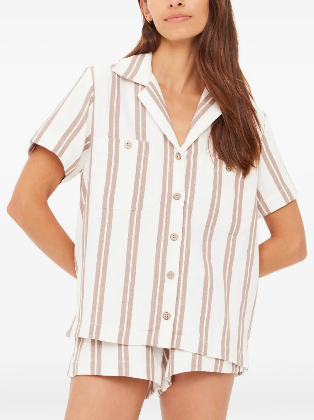 The Upside Baja Katia striped shirt - Bianco