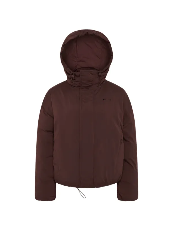 The Upside Mercer Hooded Puffer Jacket in Brown
