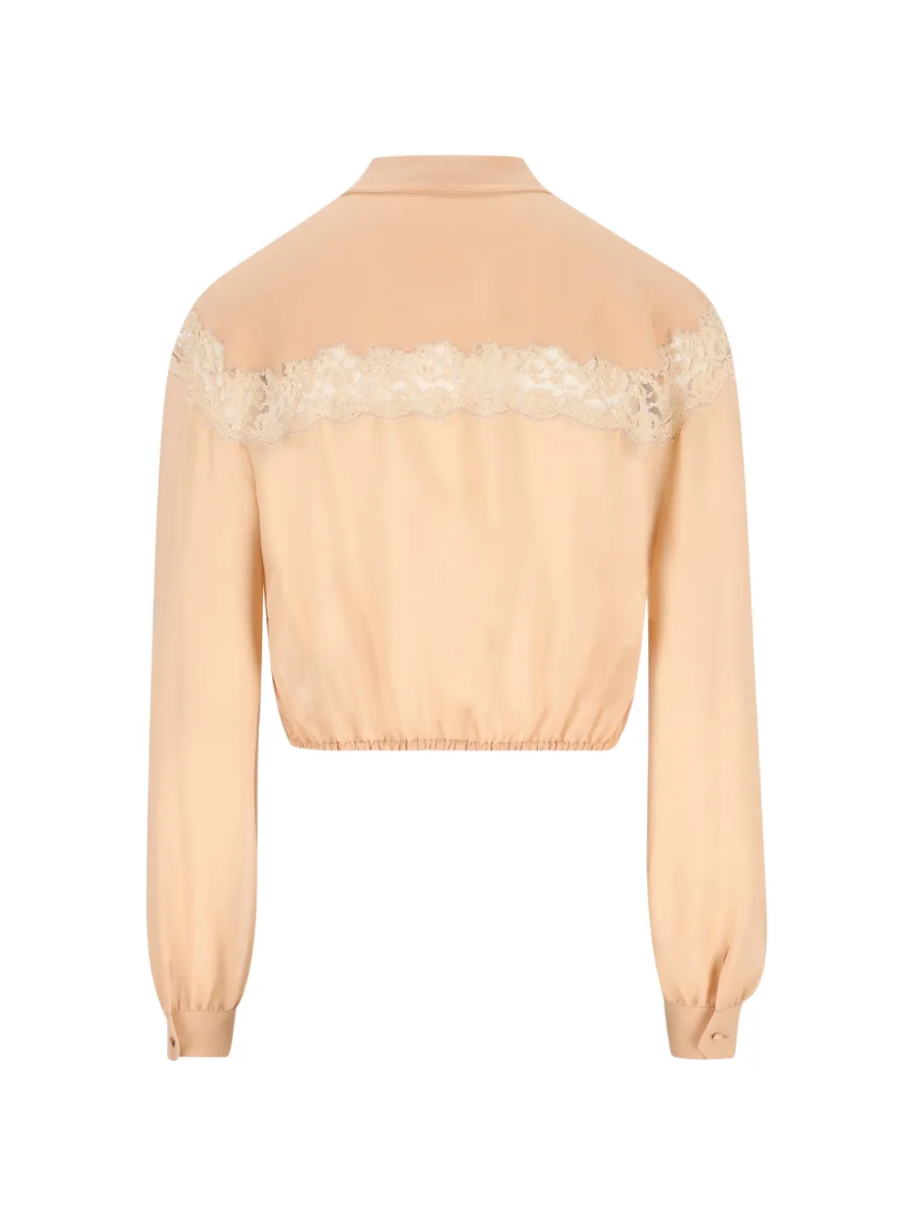  Saint Laurent Lavallière Lace-detail Blouse - Neutrals 