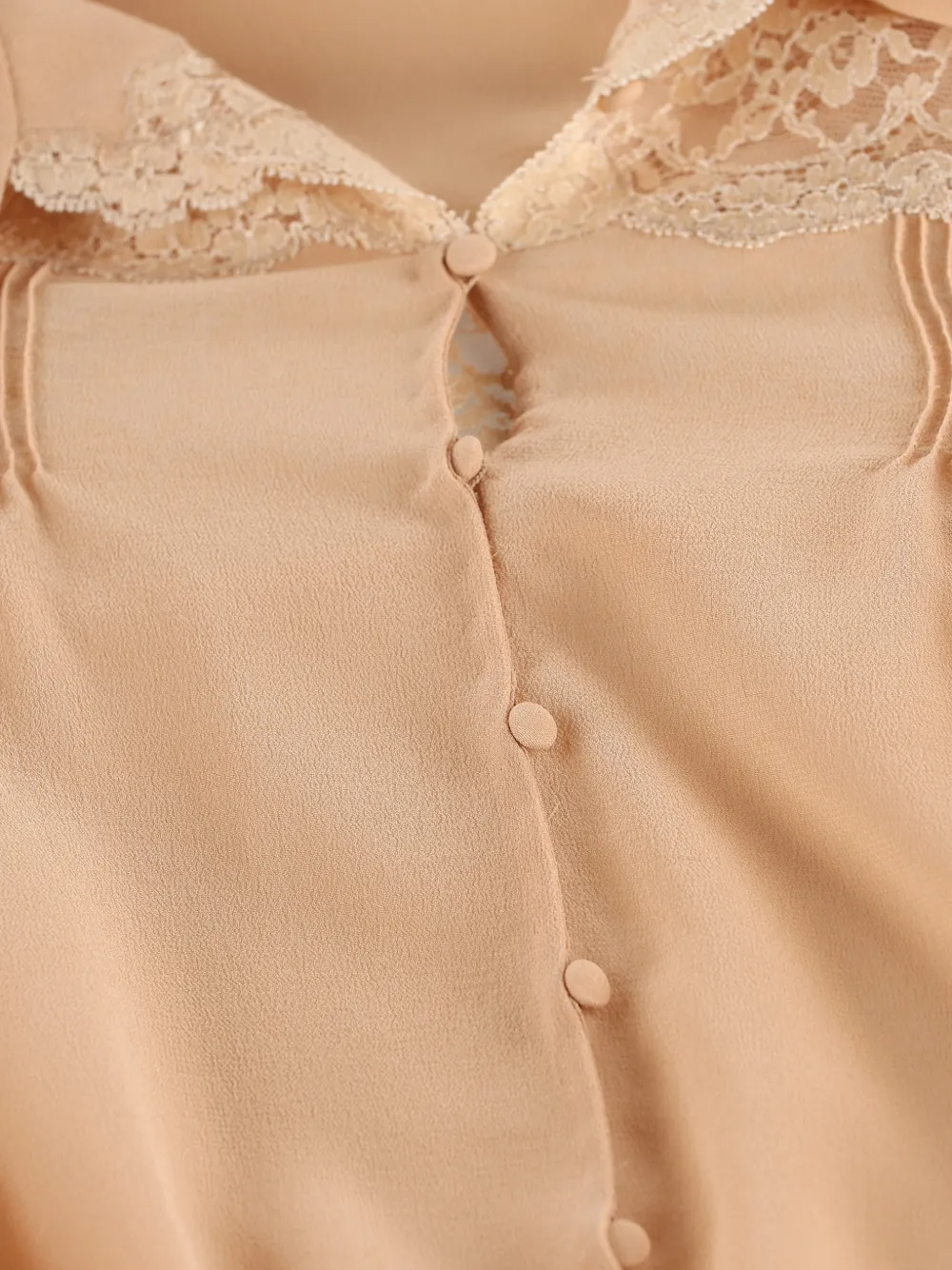  Saint Laurent Lavallière Lace-detail Blouse - Neutrals 