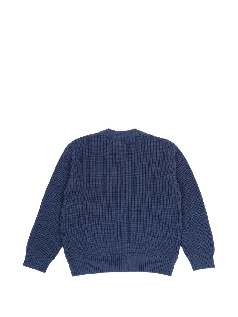 Il Gufo Geribbelde trui met rits Blauw