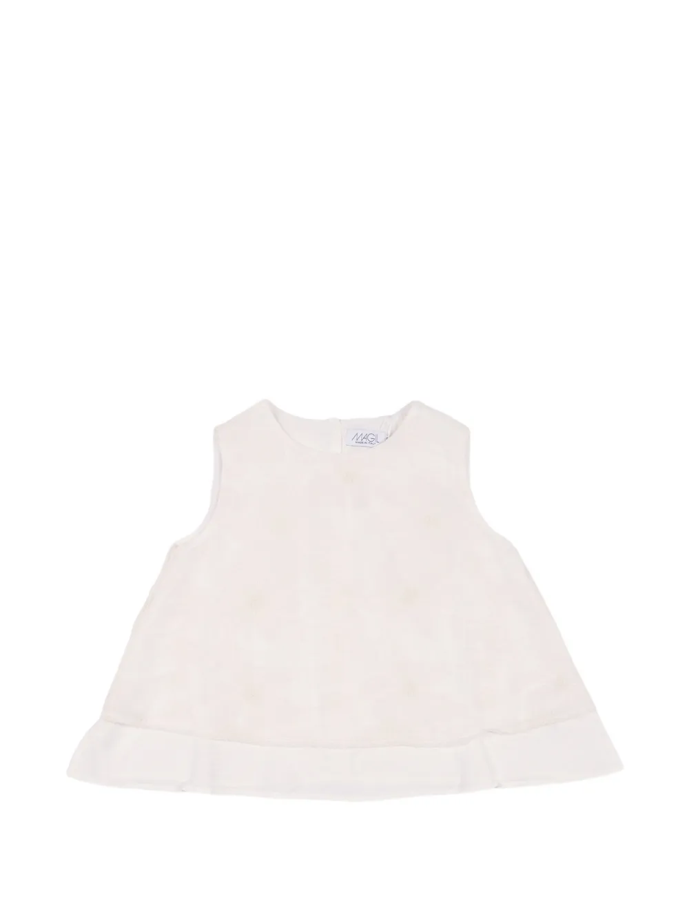 Magil Kids' Embroidered Tulle Flower-motif Blouse In Neutral