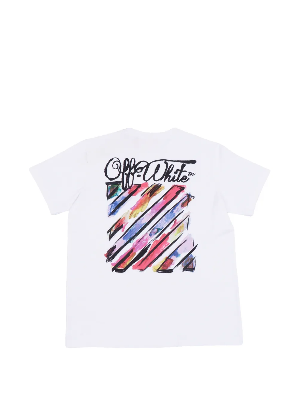 Off-White Kids Diag Watercolour T-shirt Wit