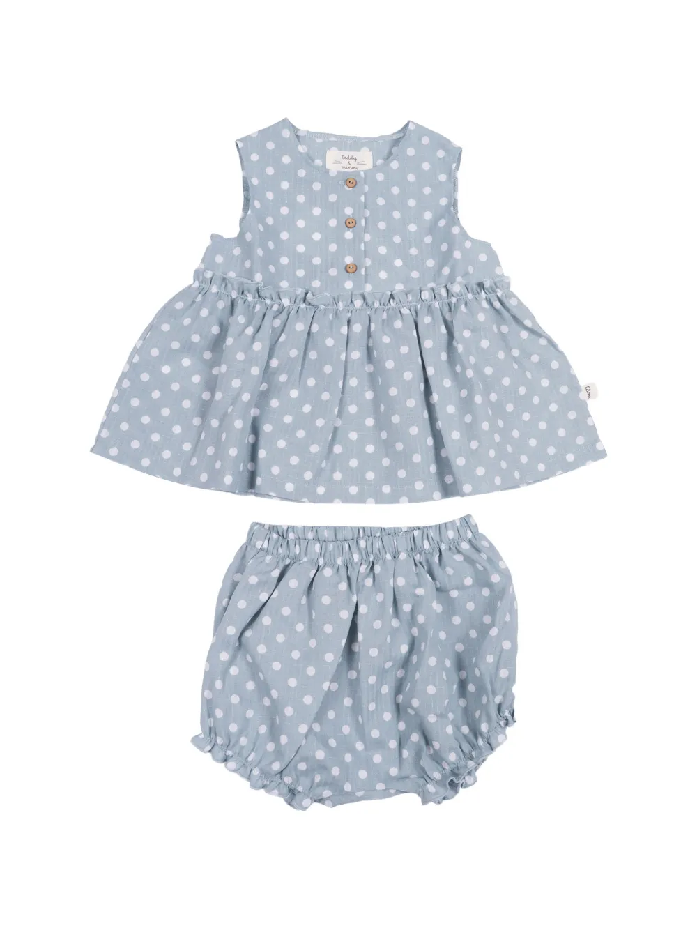 TEDDY & MINOU short volanté à pois - Bleu TEDDY & MINOU short volanté à pois - Bleu