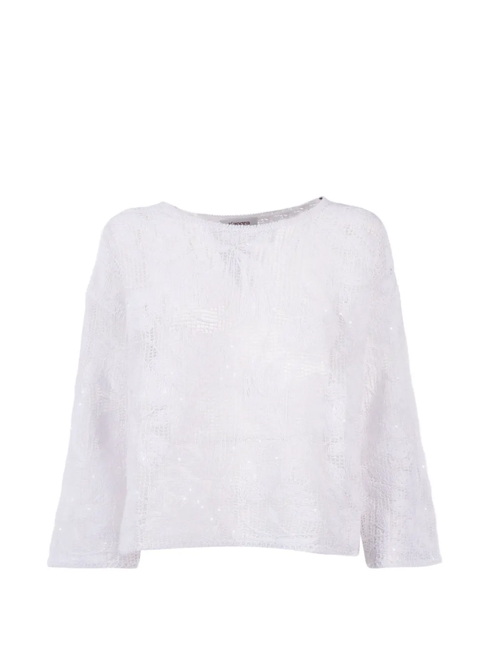 Kangra embroidery sequin top - Bianco