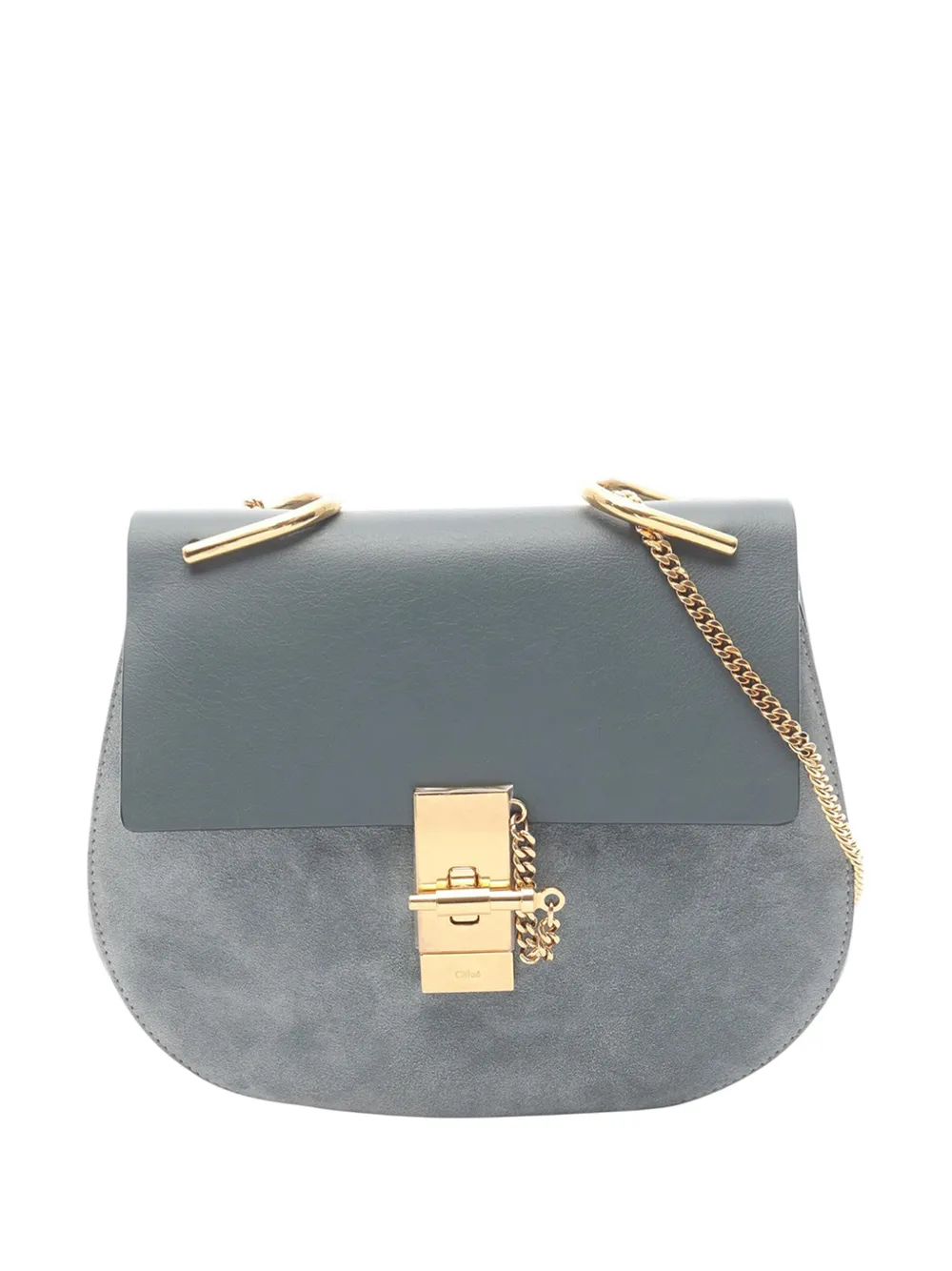 Chloé Pre-Owned 2010-2026 Small Suede and Calfskin Drew crossbody bag - Blu