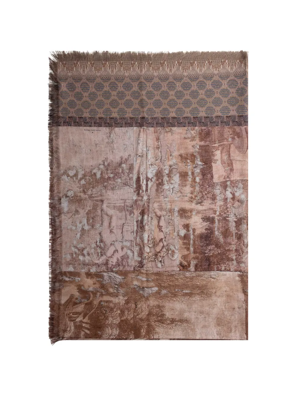 Pierre-Louis Mascia fringed patterned scarf - Toni neutri