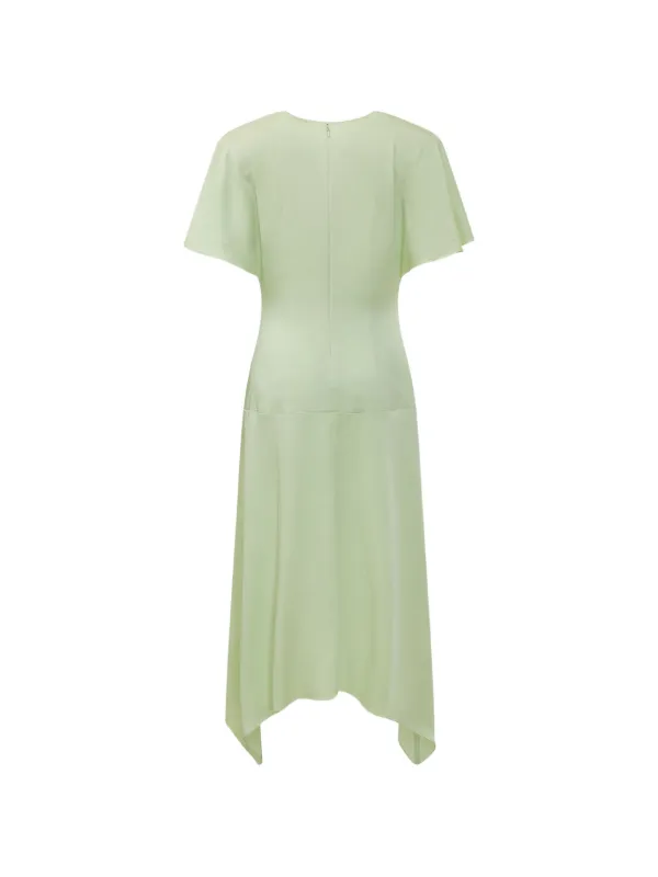 Stella McCartney Women's Envers Sherbert Green Satin V-Neck Dress | Size 44 Stella McCartney Women's Envers Sherbert Green Satin V-Neck Dress | Size 44