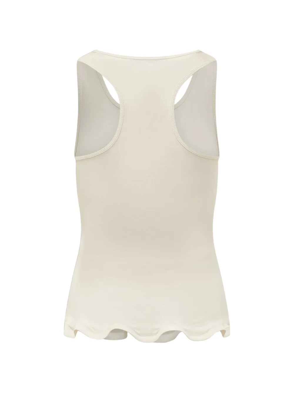 Stella McCartney Geribbelde tanktop met franje Beige