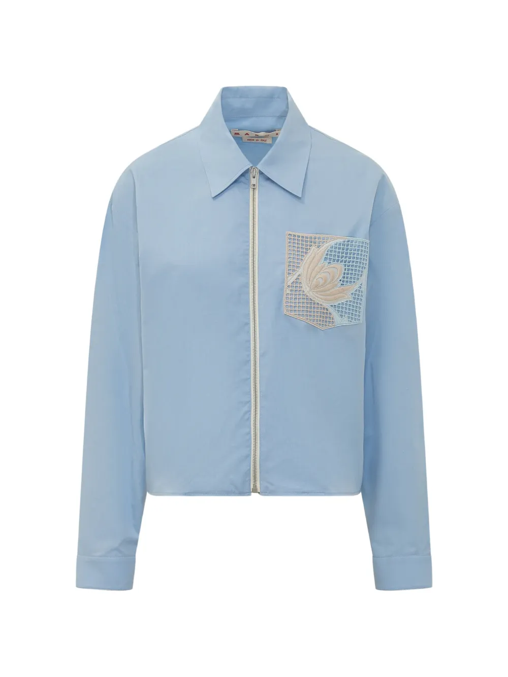 Marni lace-detail pocket shirt - Blu