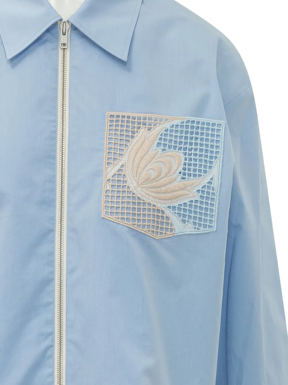 Marni Blouse met kanten detail en zak Blauw