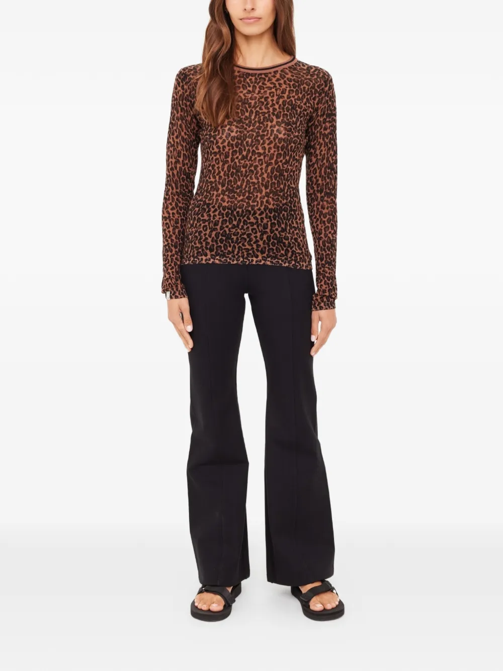 The Upside Ludlow top met luipaardprint Bruin