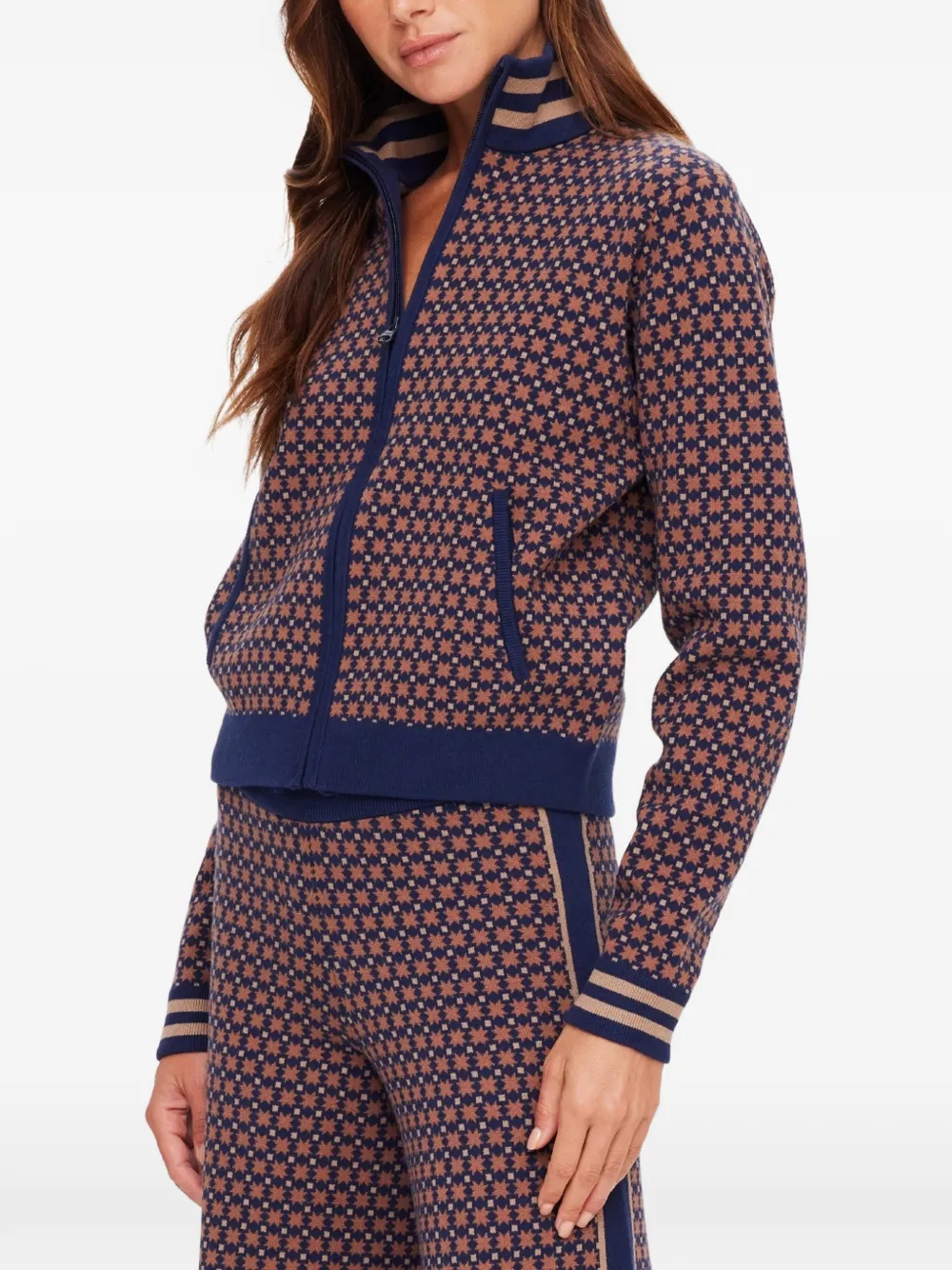 The Upside Lumiere Margot trainingsjack met geometrisch patroon Blauw