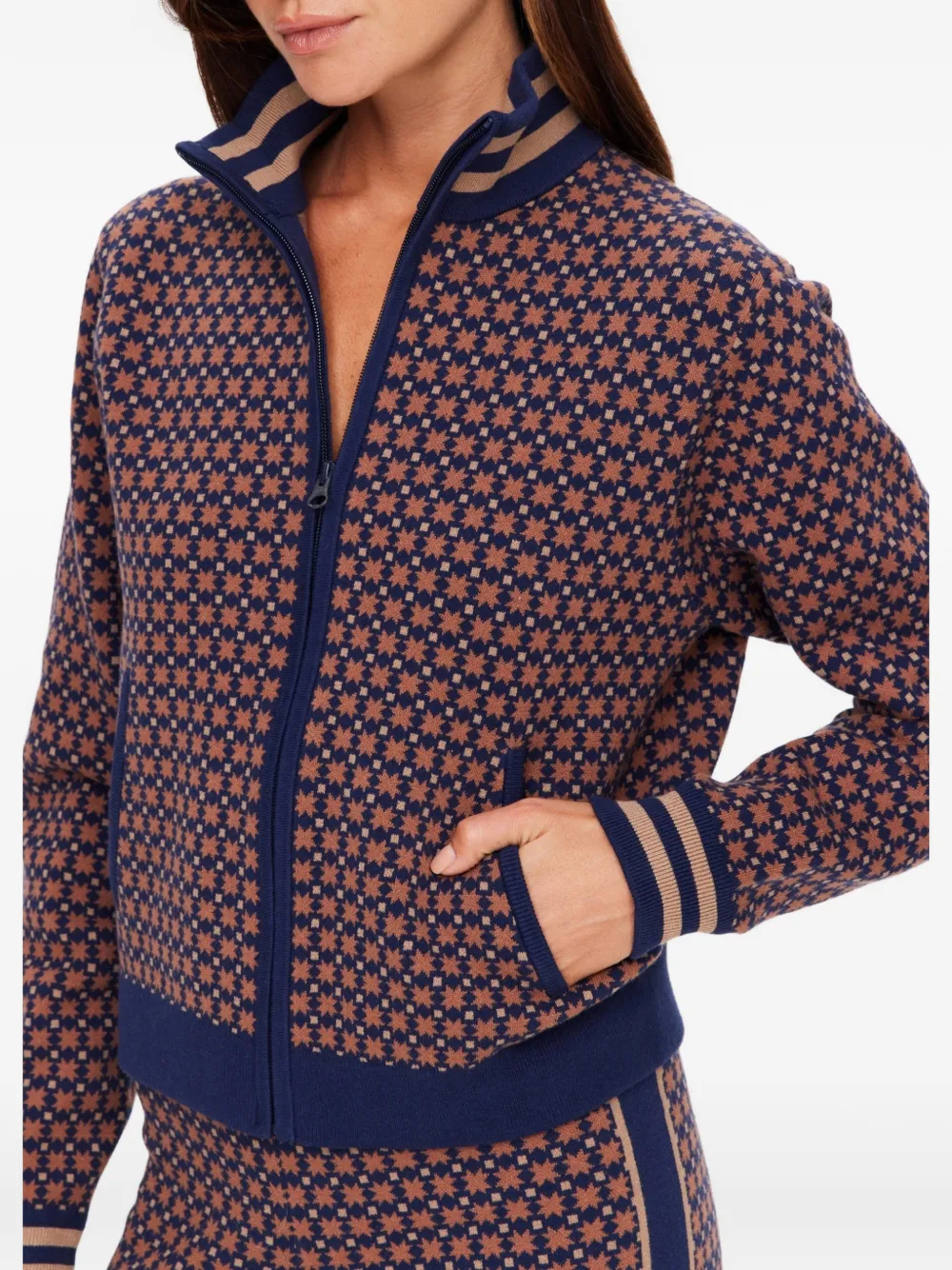 The Upside Lumiere Margot trainingsjack met geometrisch patroon Blauw