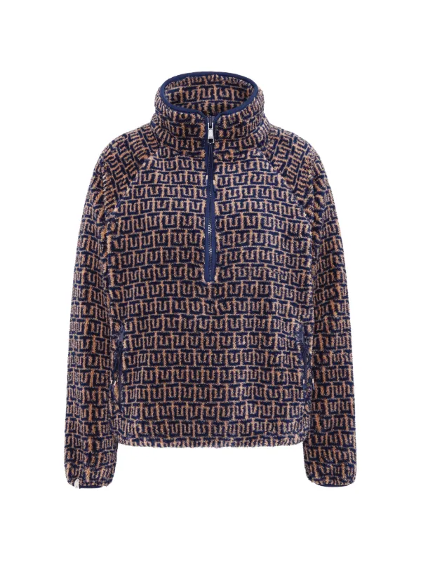 The Upside Castilla Harlow Abstract Zip Sweater in Blue