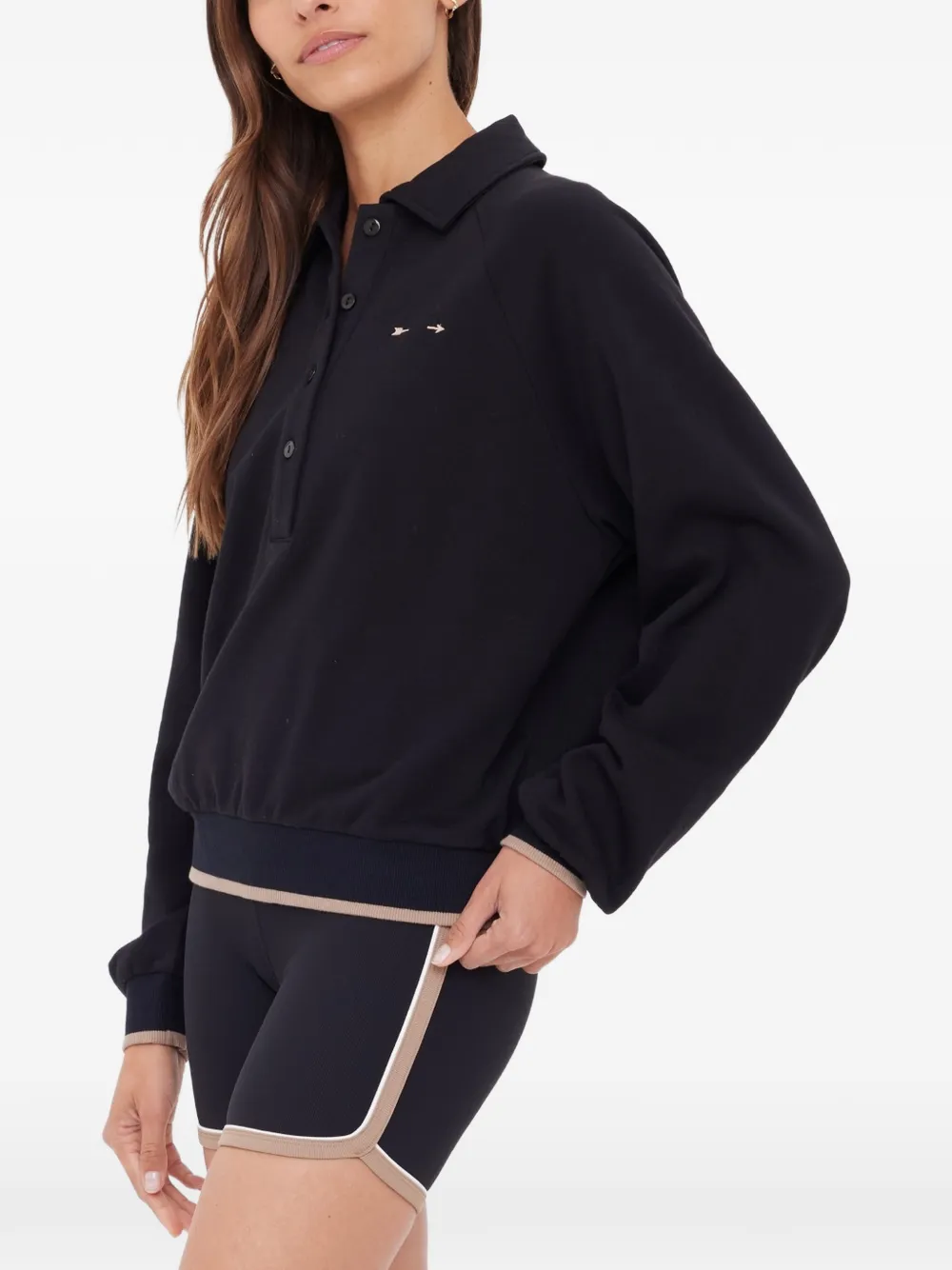 The Upside Elle button-up poloshirt Zwart