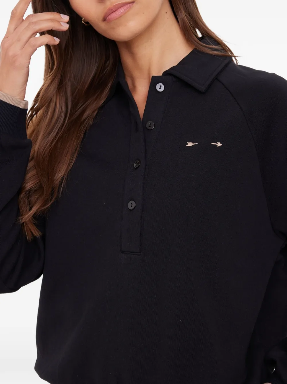 The Upside Elle button-up poloshirt Zwart