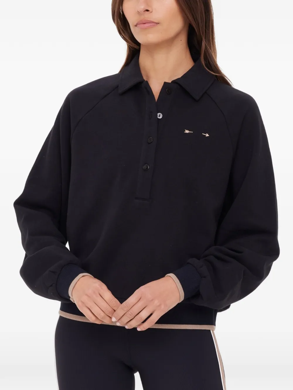 The Upside Elle Poloshirt mit Knopfleiste - Schwarz