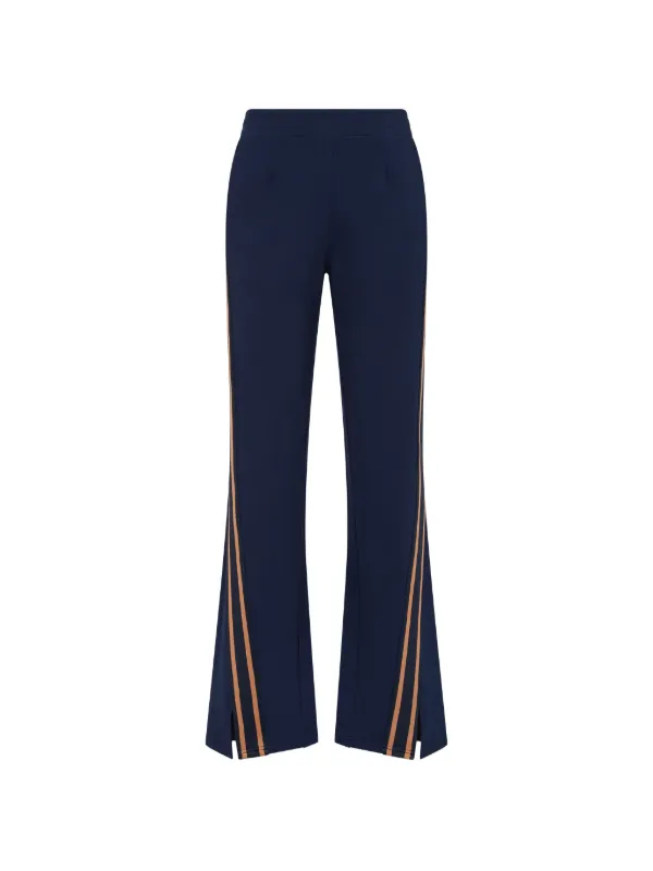 The Upside Toledo Petra Stripe Flared Track Pants in Blue