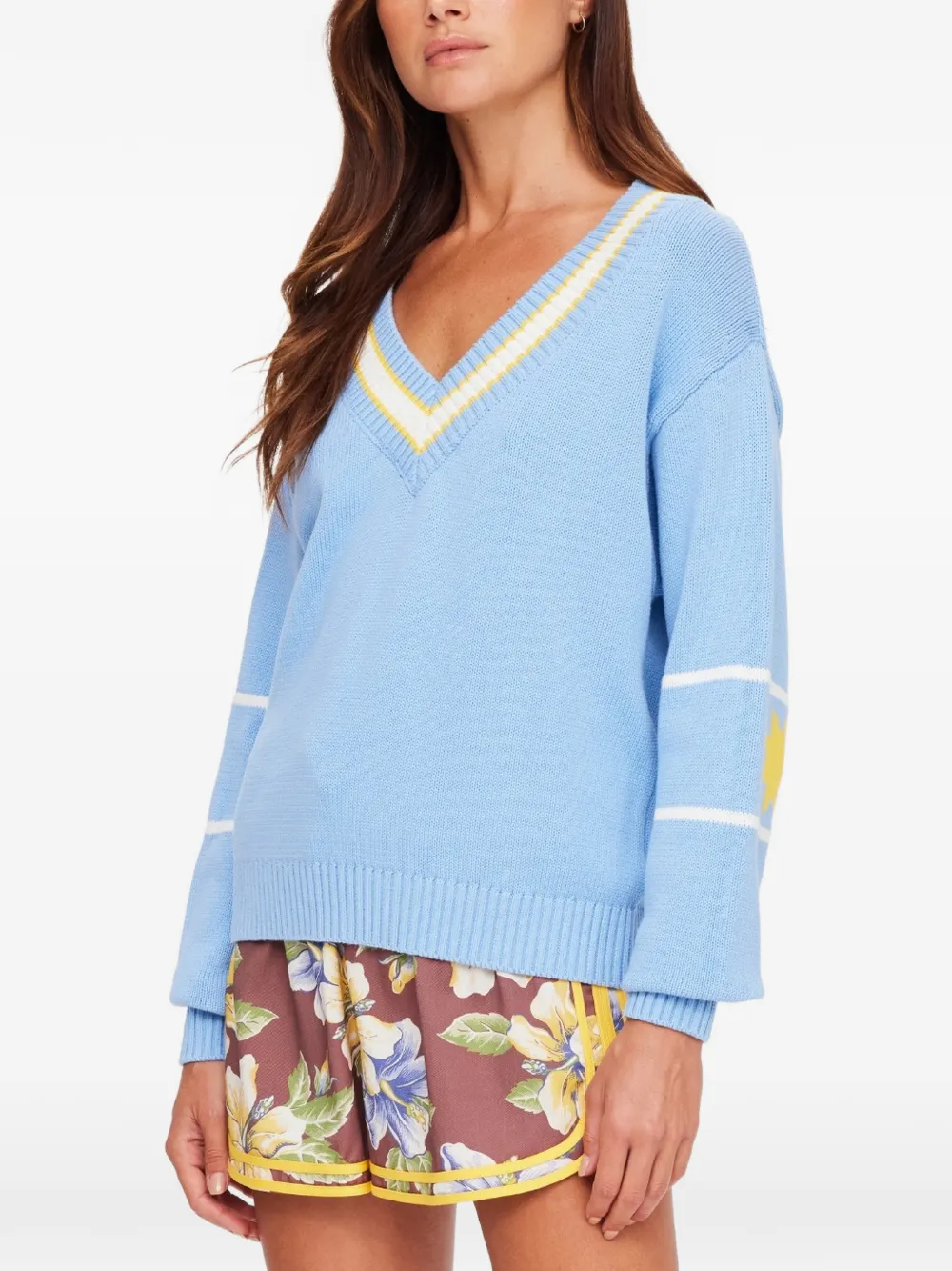 The Upside Rever Josette trui met V-hals Blauw