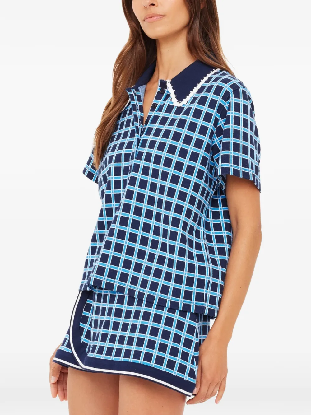 The Upside Clubhouse Dom poloshirt met gehaakte afwerking Blauw