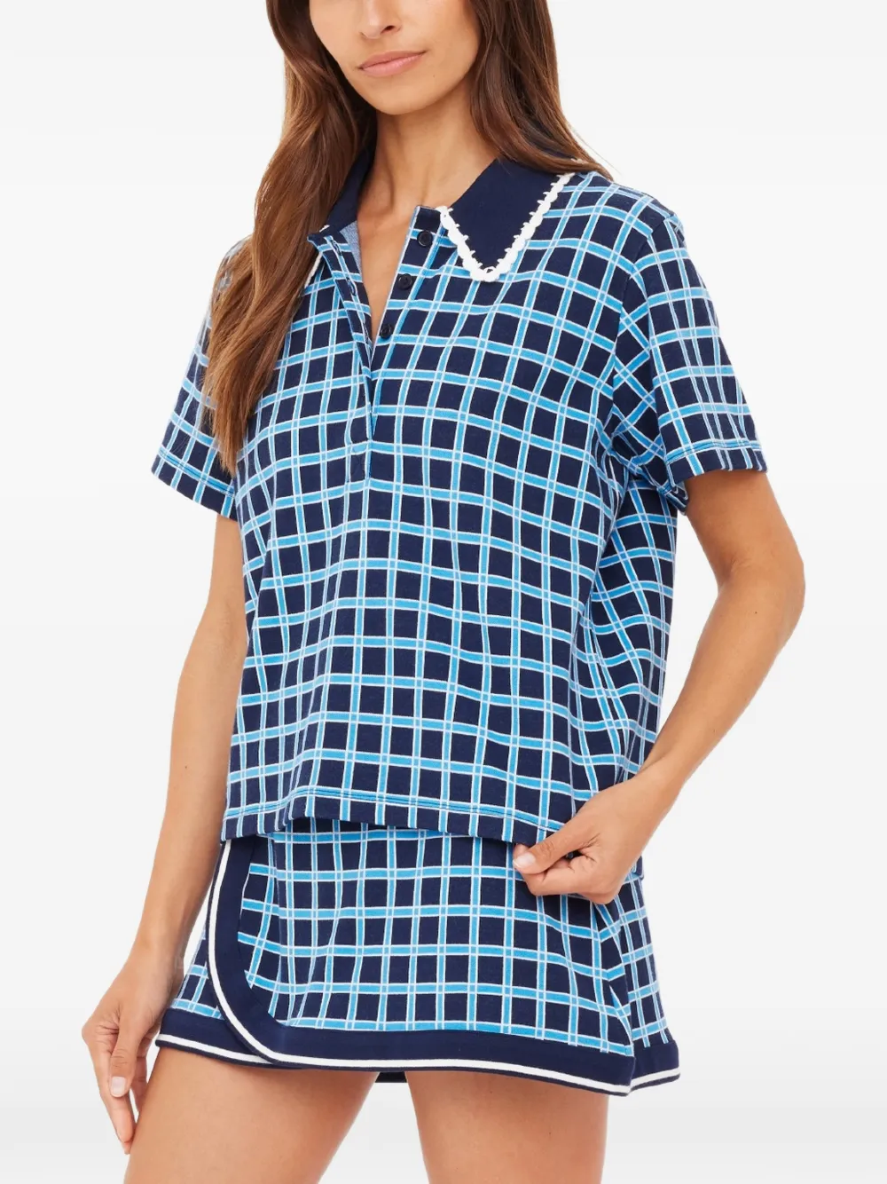 The Upside Clubhouse Dom poloshirt met gehaakte afwerking Blauw