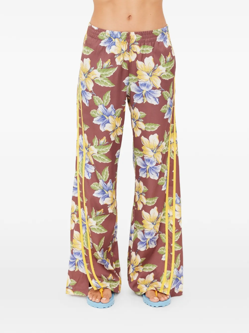 The Upside Isla Juliet trainingsbroek met zijstreep en bloemenprint Bruin