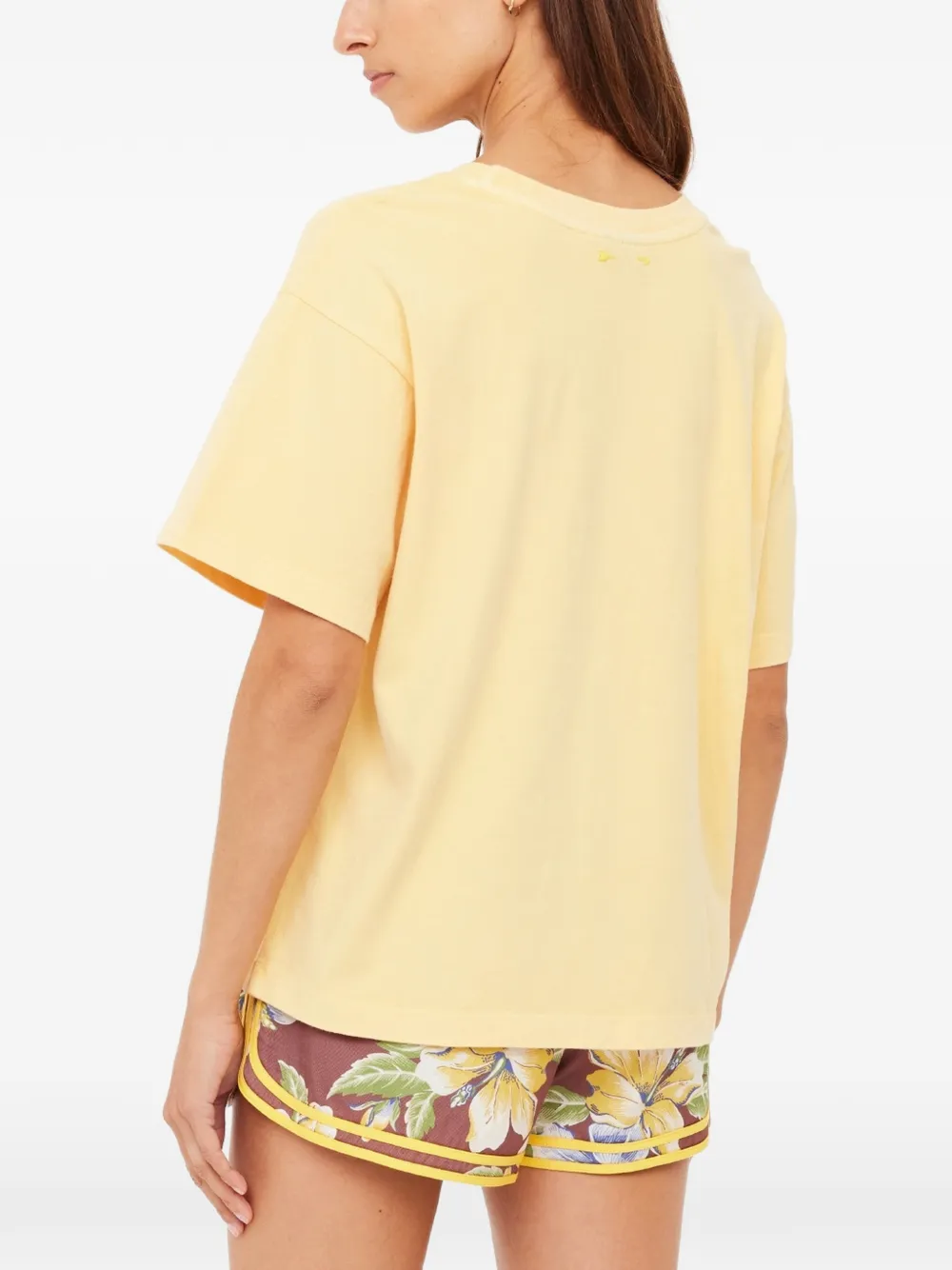 The Upside T-shirt met print Geel