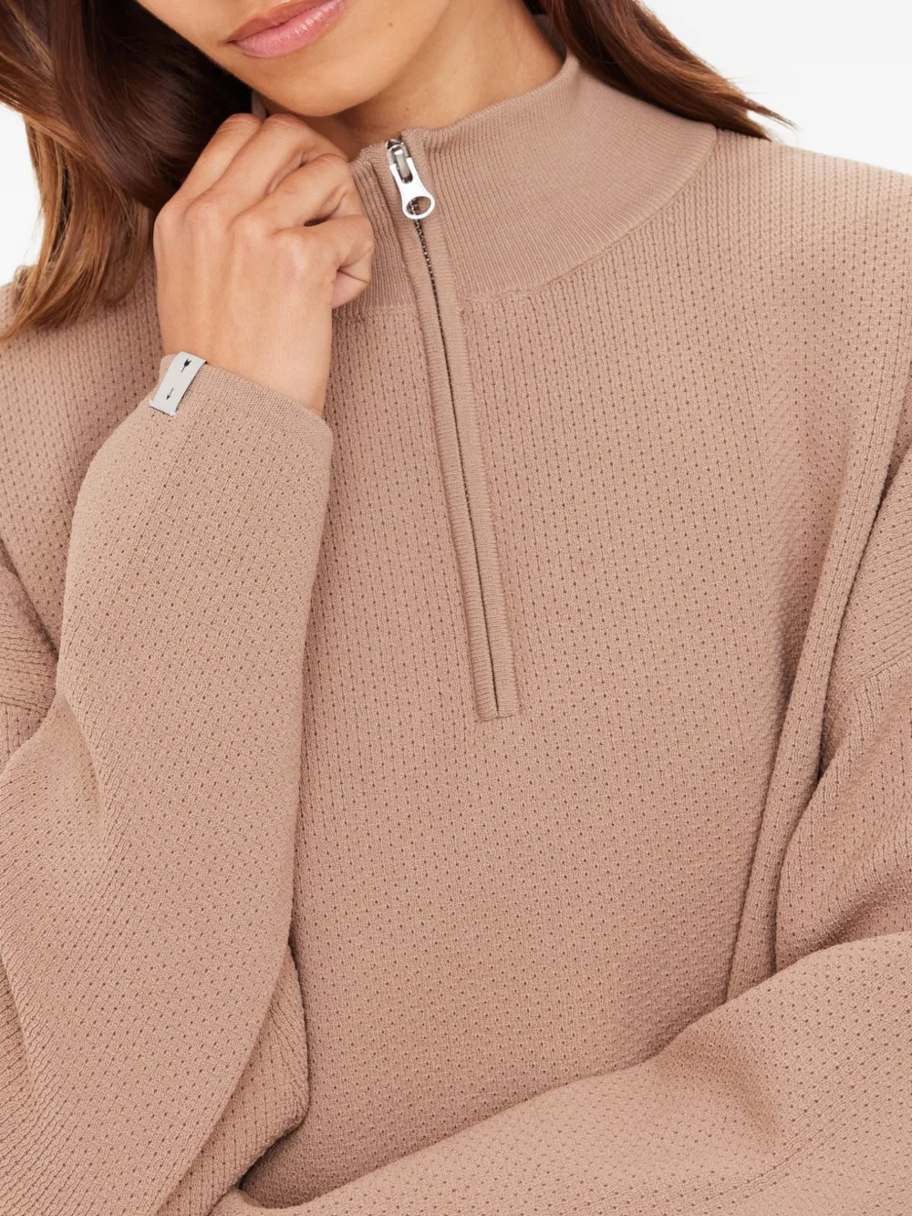 The Upside Veneto Carter trui met halve rits Beige