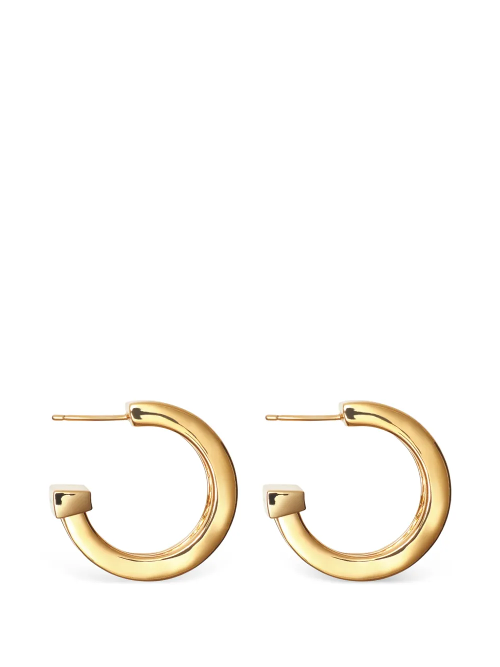 Burberry Engraved Check Hoop Earrings | Gold | FARFETCH UK