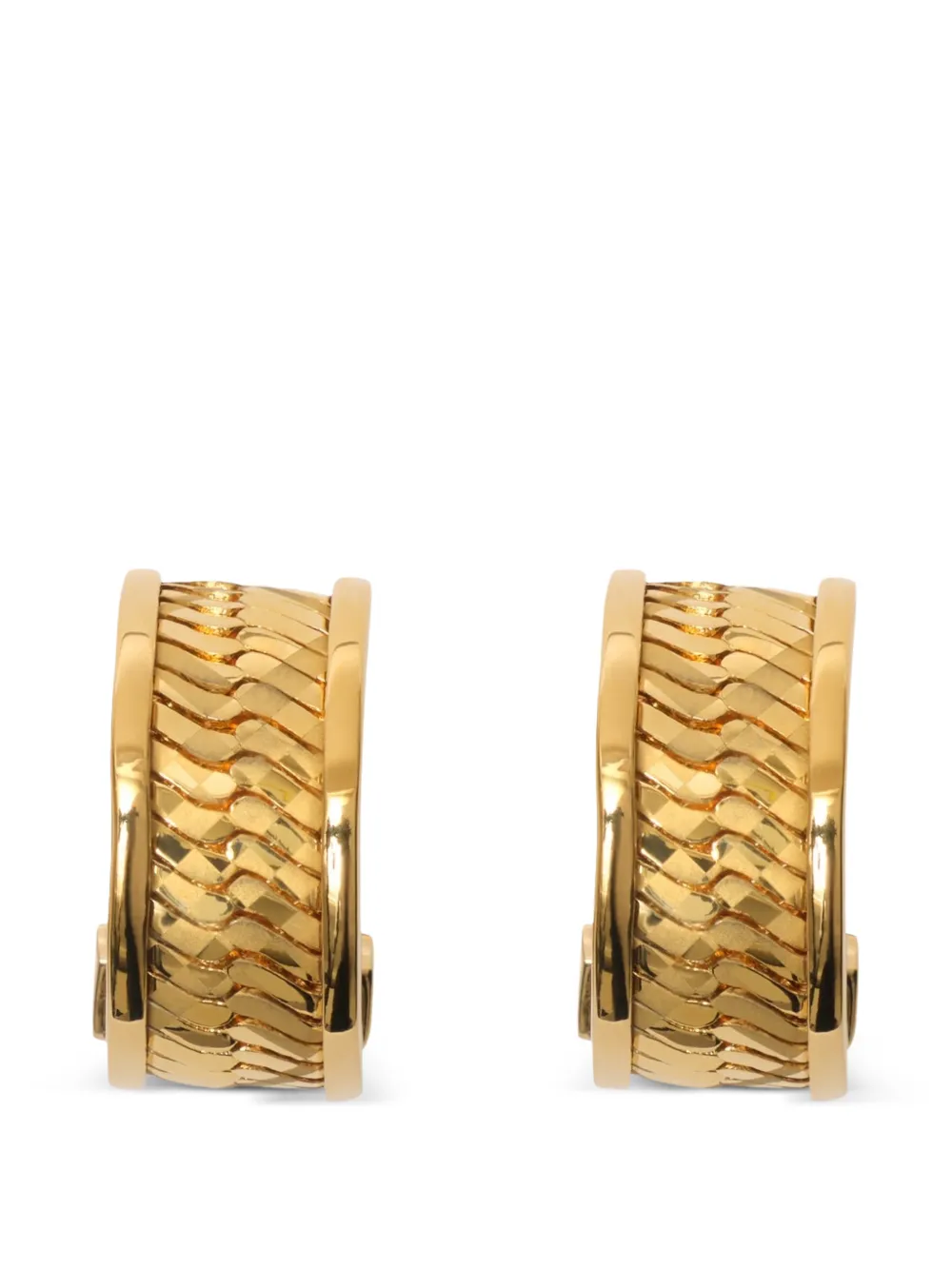 Burberry engraved Check hoop earrings - Oro