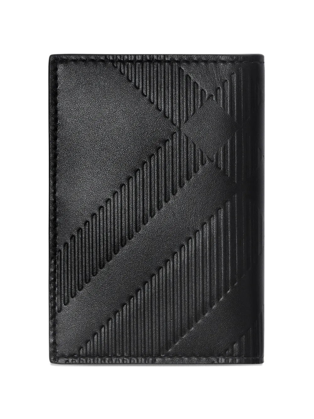Burberry embossed-Check folding card case - Nero