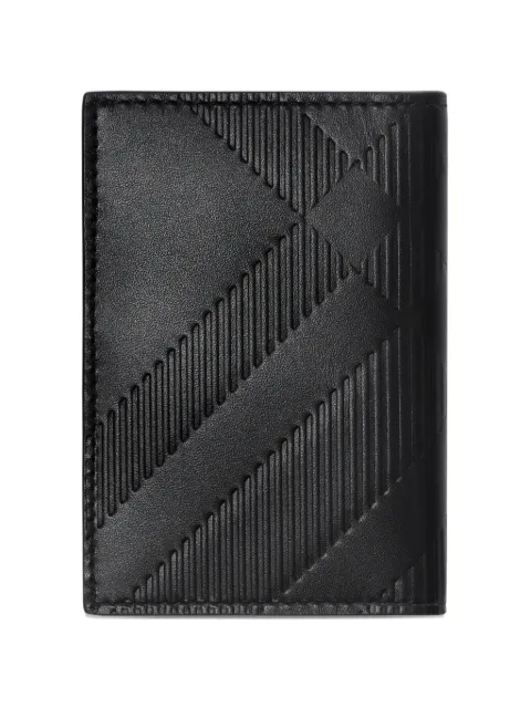 Burberry embossed-Check folding card case