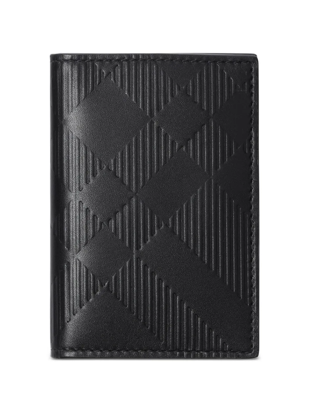 Burberry embossed-Check folding card case - Schwarz