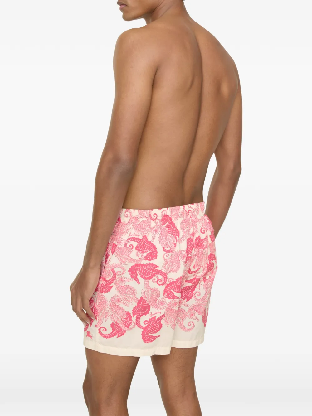 Burberry Zwembroek met zeepaardprint Beige