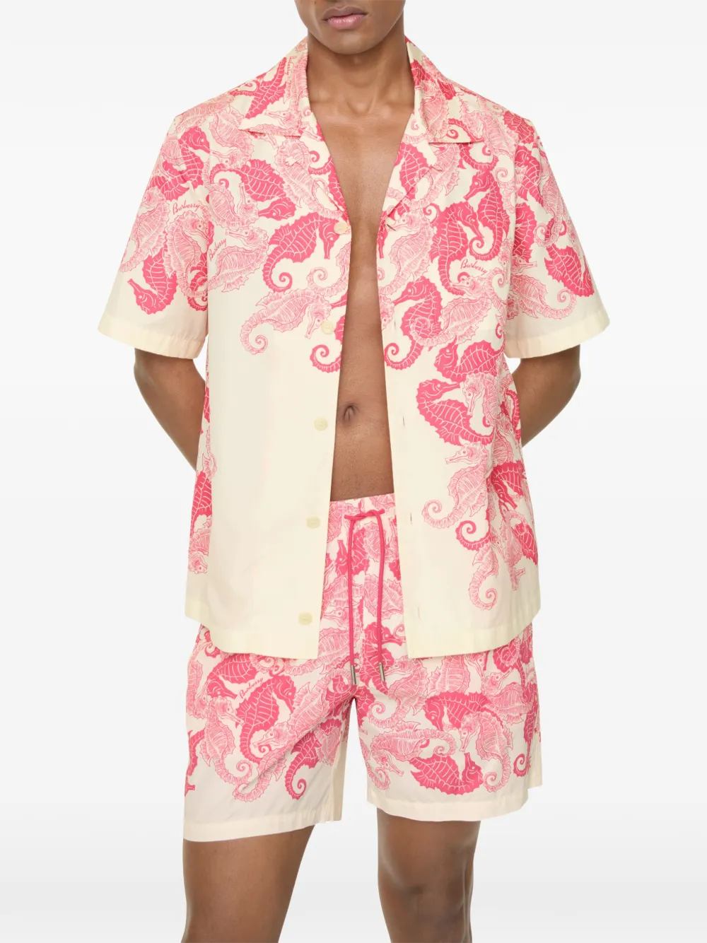 Burberry Zwembroek met zeepaardprint Beige