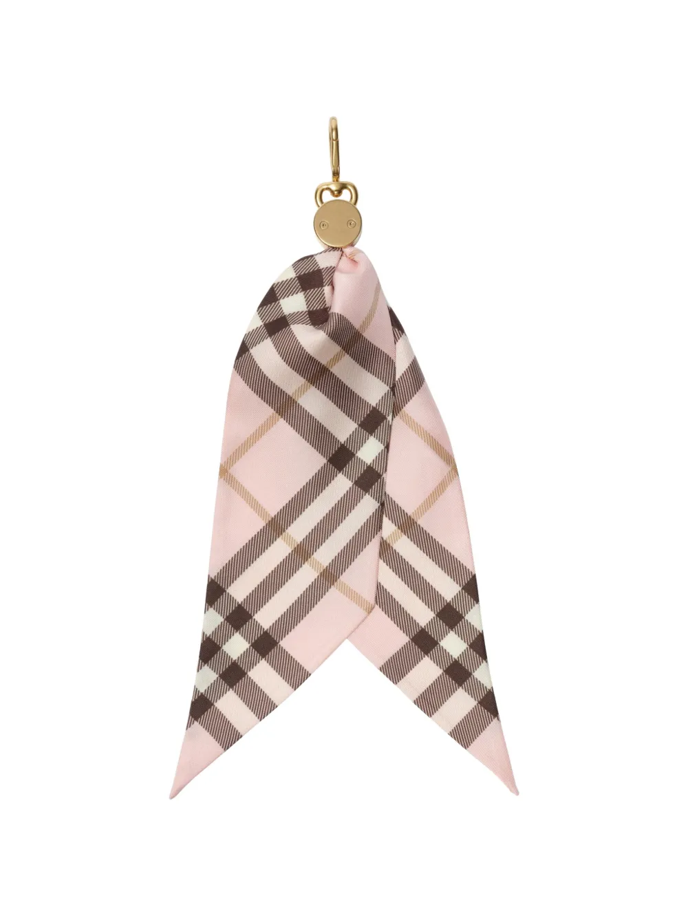 Burberry Geruite zijden sjaalbedel Roze