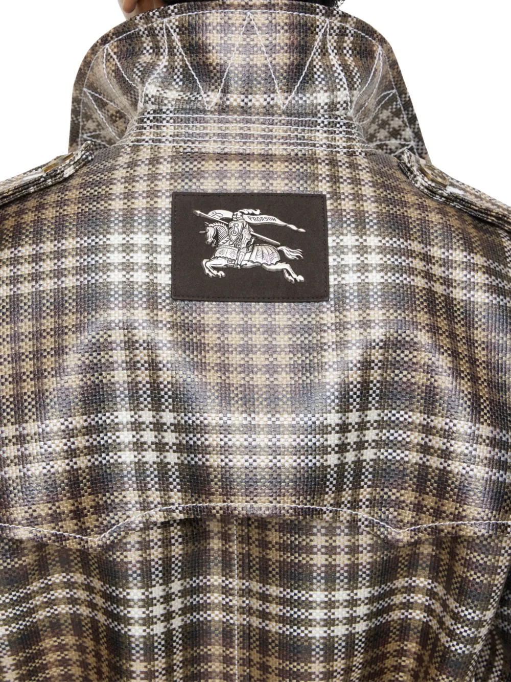 Burberry Geruite jas met ceintuur Bruin
