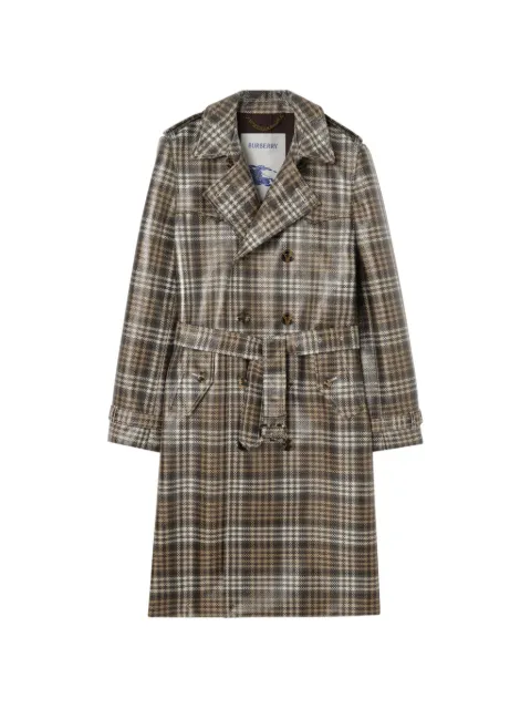 Burberry checked belted coat
