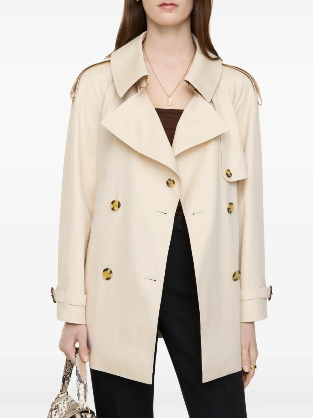 Burberry Fitzrovia korte gabardine trenchcoat Beige