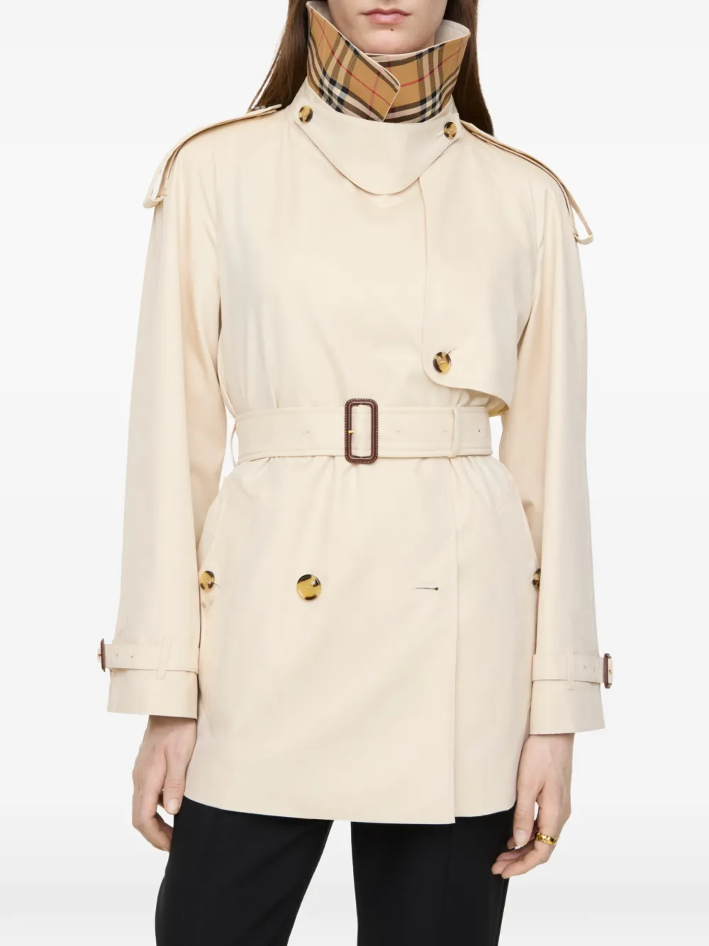 Burberry Fitzrovia korte gabardine trenchcoat Beige