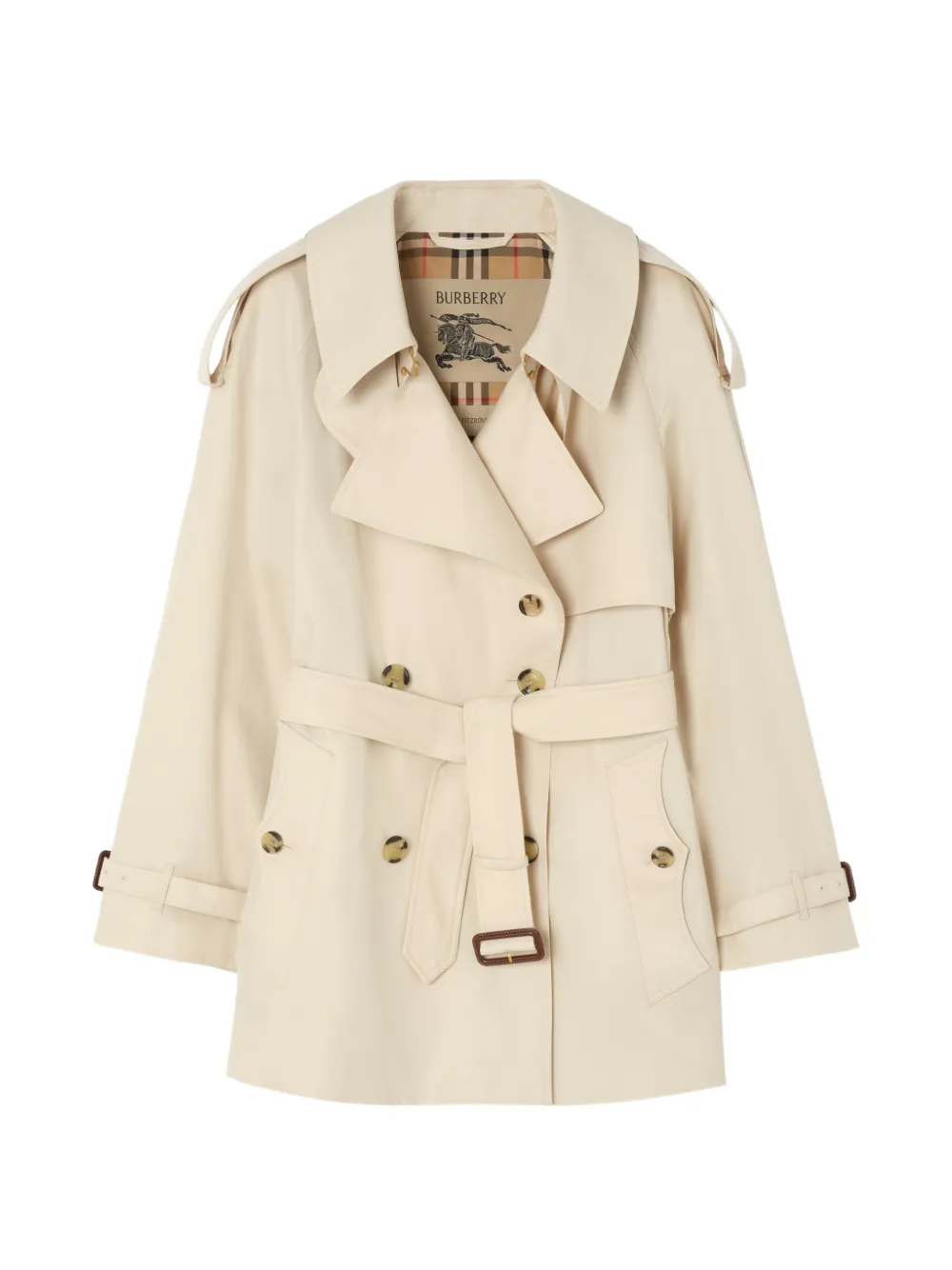 Burberry short tropical gabardine Fitzrovia trench coat - Toni neutri